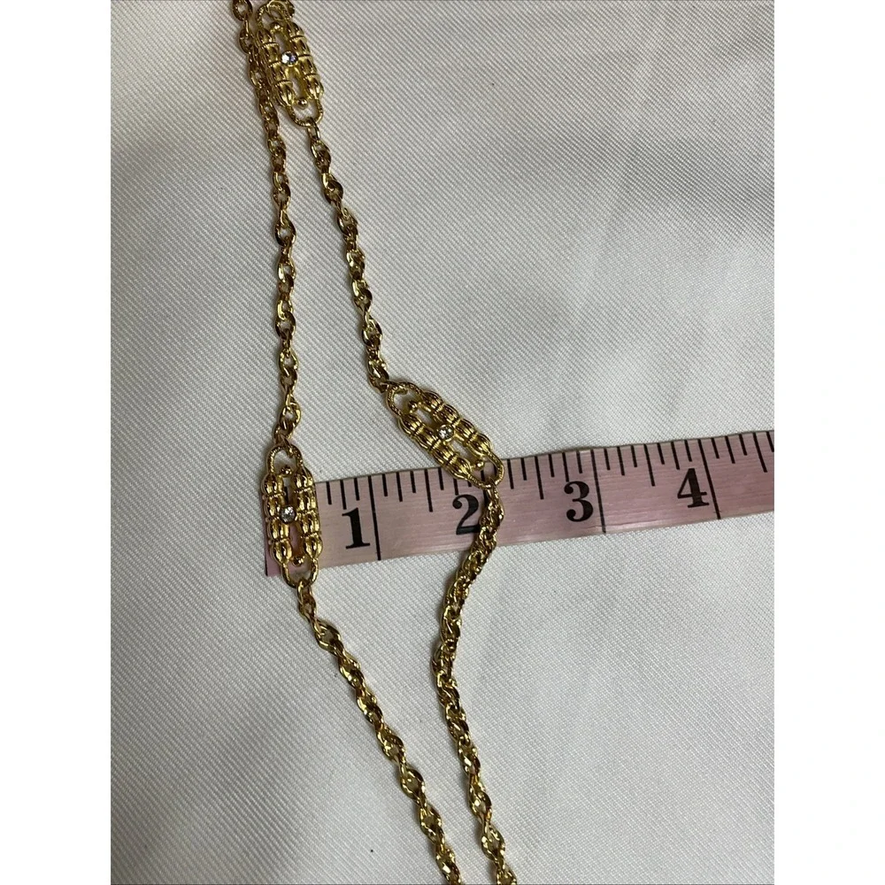 Camrose & Kross JBK Jackie Kennedy Gold Toned XL Paperclip Necklace Crystals box
